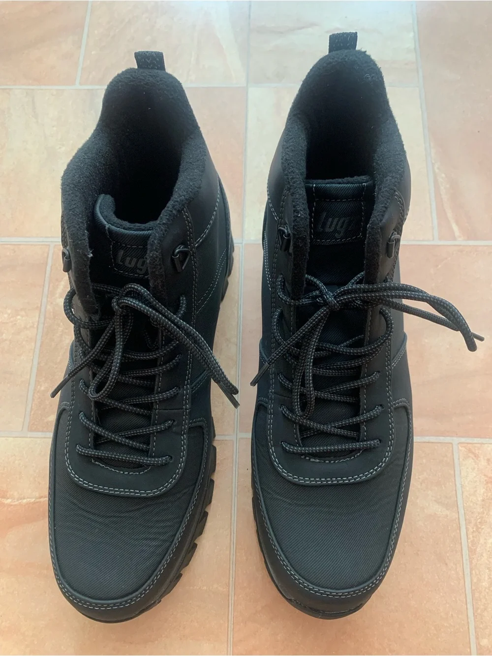 Lugz Men's Black Diablo Mid Lace-Up Water Resistant Boots